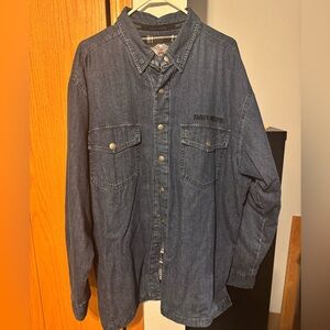 Harley Davidson Lined Denim Snap Shirt